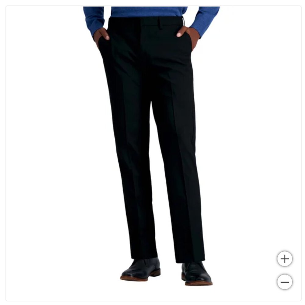 NWT Haggar Men's Flex Dress Pant -- black -- 32 X 30